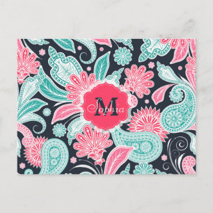 Elegant trendy paisley florale afbeelding briefkaart