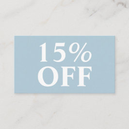 Elegant Trendy Pastel Blue Modern Discount Kaart Kortingskaartje