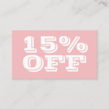 Elegant Trendy Pastel Pink Modern Discount Kaart