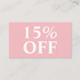 Elegant Trendy Pastel Pink Modern Kortingskaartje