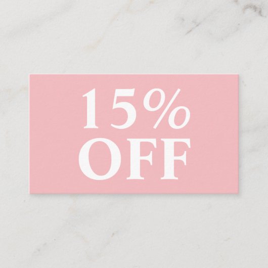 Elegant Trendy Pastel Pink Modern Kortingskaartje (Voorkant)