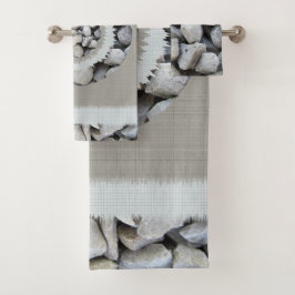 Elegant trendy patroon van mooie grijze steentjes bad handdoek