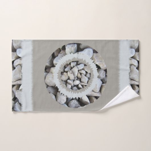 Elegant trendy patroon van mooie grijze steentjes bad handdoek (Handdoek)