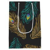 Elegant trendy peace-veren patroon medium cadeauzakje (Achterkant)