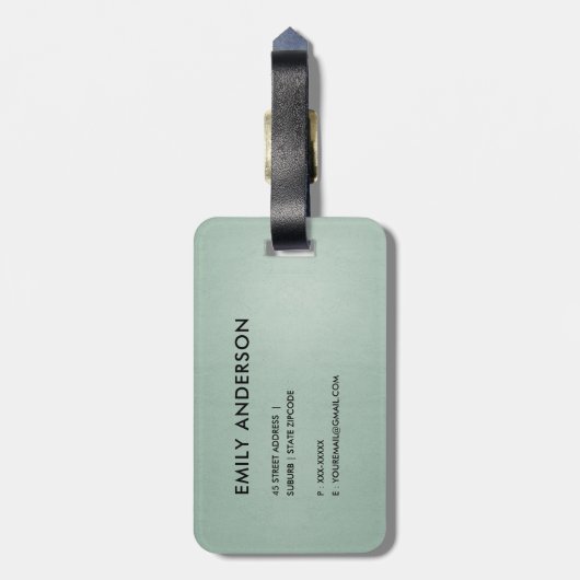 ELEGANT TRENDY PEARL SILVER GOLD BLACK STRIPS BAGAGELABEL (Achterkant verticaal)