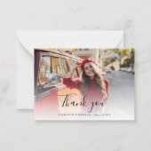 Elegant Trendy Photo Script Afstuderen 2025 Notitiekaartje (Voorkant)