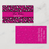 Elegant & Trendy Pink Cheetah Leopard Print Card Visitekaartje (Voorkant / Achterkant)