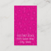 Elegant & Trendy Pink Cheetah Leopard Print Card Visitekaartje (Achterkant)