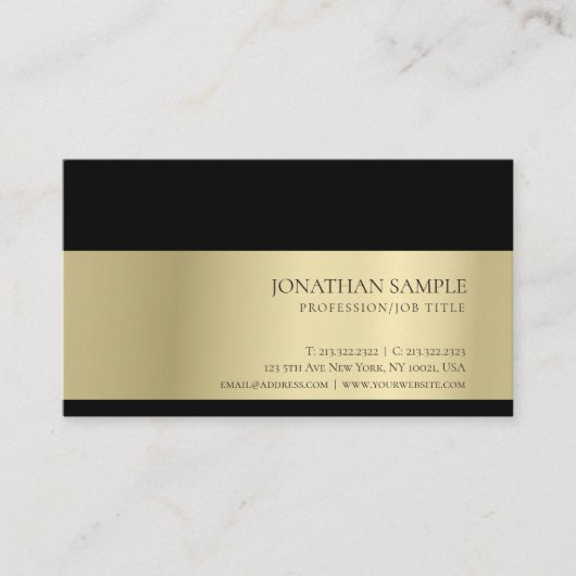 Elegant Trendy Professional Creative Gold-look Visitekaartje (Voorkant)