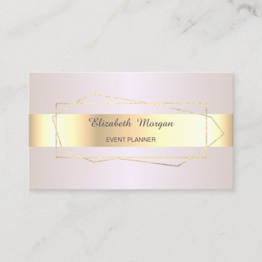 Elegant Trendy Professional Gold Geometric, Lijst Visitekaartje (Voorkant)