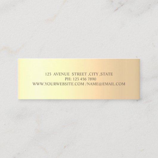 Elegant Trendy Professional, Gold Stippen Mini Visitekaartje (Achterkant)