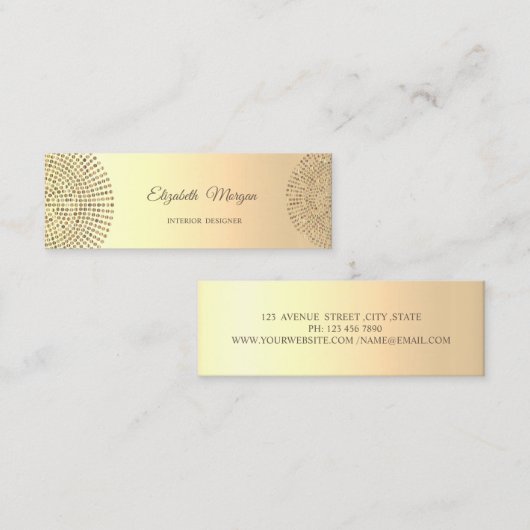 Elegant Trendy Professional, Gold Stippen Mini Visitekaartje (Voorkant / Achterkant)