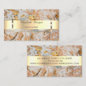 Elegant Trendy Professional Gold Stripe Marble Visitekaartje (Voorkant / Achterkant)