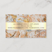 Elegant Trendy Professional Gold Stripe Marble Visitekaartje (Achterkant)