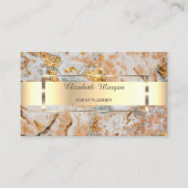 Elegant Trendy Professional Gold Stripe Marble Visitekaartje (Voorkant)
