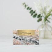 Elegant Trendy Professional Marble Gold Confetti Kortingskaartje (Staand voorkant)