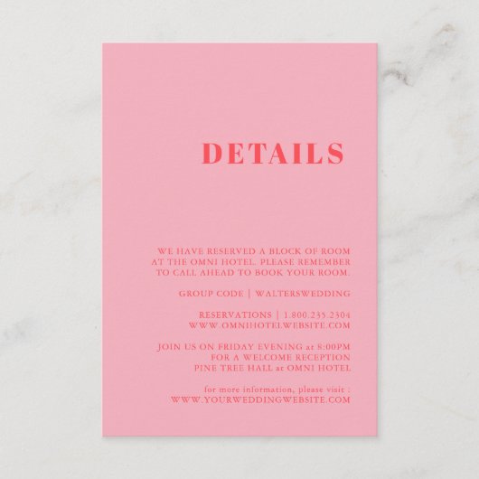 Elegant & Trendy Retro Pink Enclosure Kaart (Voorkant)