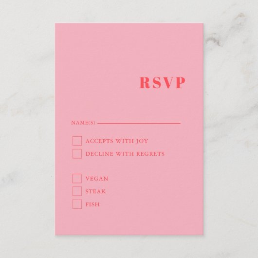 Elegant & Trendy Retro Pink Enclosure Kaart (Voorkant)