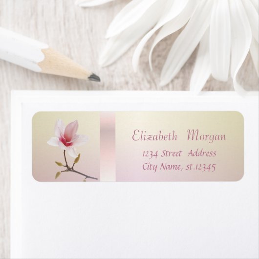 Elegant Trendy Romantic Magnolia Etiket (Insitu)
