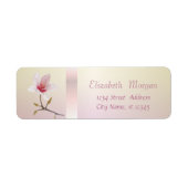 Elegant Trendy Romantic Magnolia Etiket (Voorkant)