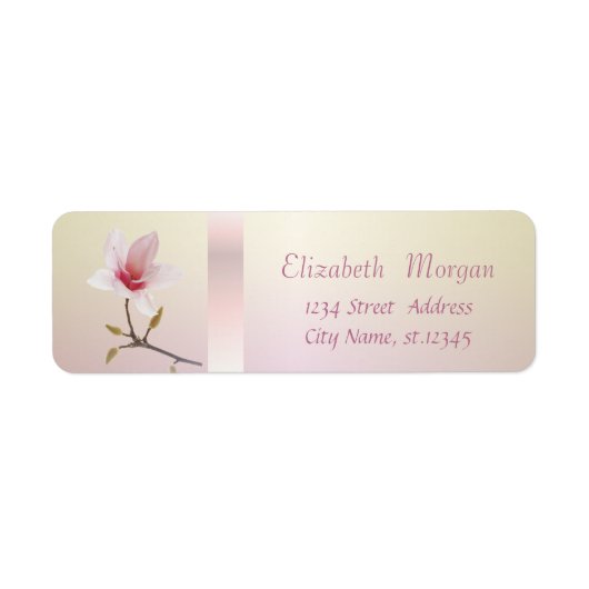 Elegant Trendy Romantic Magnolia Etiket (Voorkant)