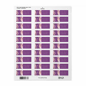 Elegant Trendy Romantic, Violet Waterverf Flowers Etiket (Full Sheet)