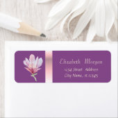 Elegant Trendy Romantic, Violet Waterverf Magnolia Etiket (Insitu)