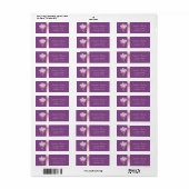Elegant Trendy Romantic, Violet Waterverf Magnolia Etiket (Full Sheet)
