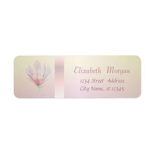 Elegant Trendy Romantic Waterverf Magnolia Etiket (Voorkant)