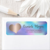 Elegant Trendy, Roos Gold Heart, holografisch Etiket (Insitu)