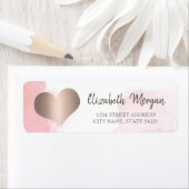 Elegant Trendy, Roos Gold Heart, Ombre Address Lab Etiket (Insitu)
