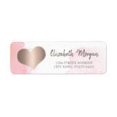 Elegant Trendy, Roos Gold Heart, Ombre Address Lab Etiket (Voorkant)
