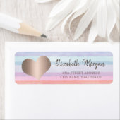 Elegant Trendy, Roos Gold Heart, Waterverf Stripes Etiket (Insitu)