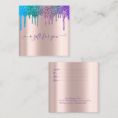 Elegant Trendy Roos Gold, regenboogstang Kortingskaartje (Voorkant / Achterkant)