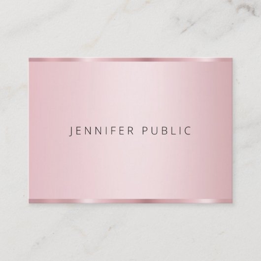 Elegant Trendy Roos Gouden Kleur Sjabloon Modern Visitekaartje (Voorkant)