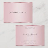 Elegant Trendy Roos Gouden Kleur Sjabloon Modern Visitekaartje (Voorkant / Achterkant)