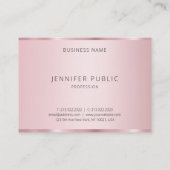 Elegant Trendy Roos Gouden Kleur Sjabloon Modern Visitekaartje (Achterkant)