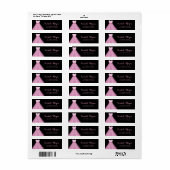 Elegant Trendy, roze dress, zwart adreslabel Etiket (Full Sheet)