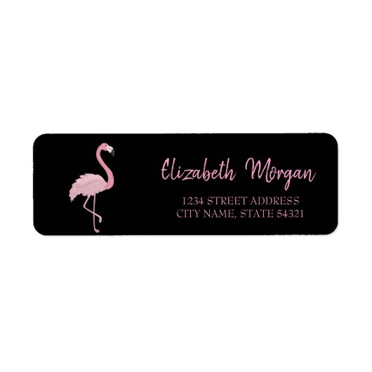 Elegant Trendy, Roze Flamingo, het Zwarte Etiket v (Voorkant)