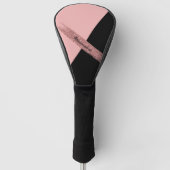 Elegant Trendy Roze Zwart Glitter Chic Glam Golfheadcover (Voorkant)