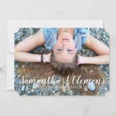 Elegant trendy script foto Afstuderen Kaart (Voorkant)