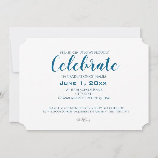 Elegant trendy script foto Afstuderen Kaart (Achterkant)