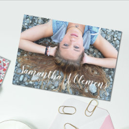 Elegant trendy script foto Afstuderen Kaart