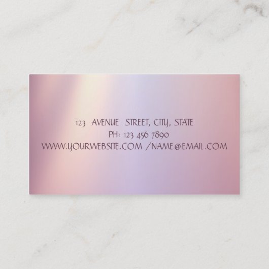 Elegant Trendy Shiny, Glitter Lashes, Makeup Visitekaartje (Achterkant)