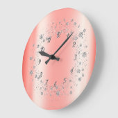 Elegant Trendy Silver Confetti Grote Klok (Hoek)