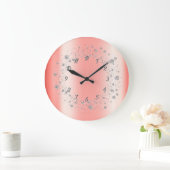 Elegant Trendy Silver Confetti Grote Klok (Huis)