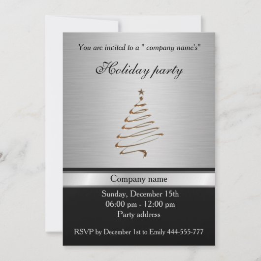 Elegant trendy Silver Party Corporate Kaart (Voorkant)