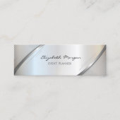 Elegant Trendy, Silver Stripes Mini Visitekaartje (Voorkant)