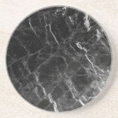 Elegant Trendy Sjabloon Zwart Marmeren Ontwerp Ron Zandsteen Onderzetter (Voorkant)