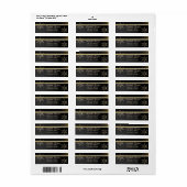 Elegant Trendy Snowflakes, Faux Gold, Black Etiket (Full Sheet)